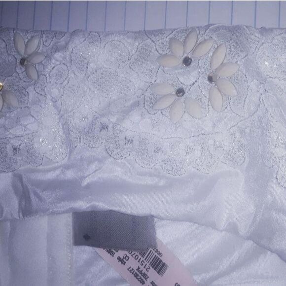 Bridal white VS beaded satin waist cincher xs/sm - Picture 2 of 7